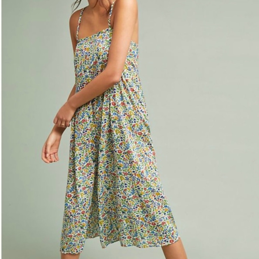 Anthropologie Postmark Floral Cotton Wide Leg Romper Camisole Jumpsuit